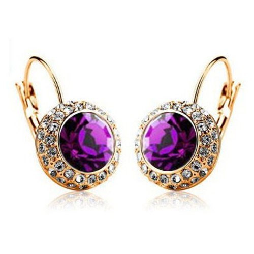 Korean Earrings Semicircular Earrings Crystal Earrings - Moon River