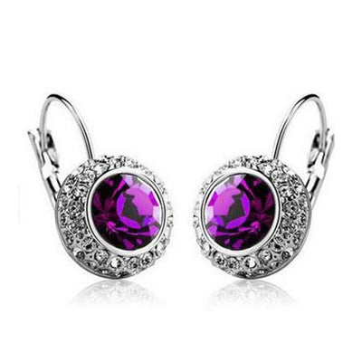 Korean Earrings Semicircular Earrings Crystal Earrings - Moon River